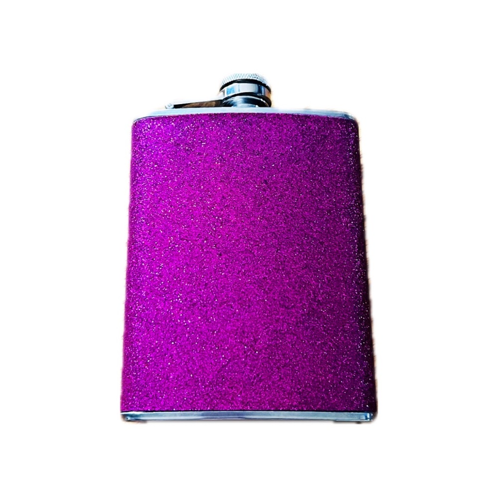 Fancy! Perfect Condition Pink Glitter 8oz Stainless Steel Flask